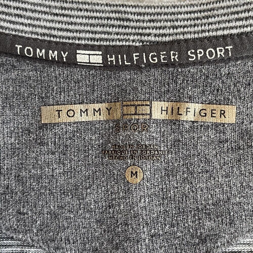 Tommy Hilfiger Sport Top Women's‎ Size L Gray Stripes Raglan Long Sleeves - Picture 6 of 11